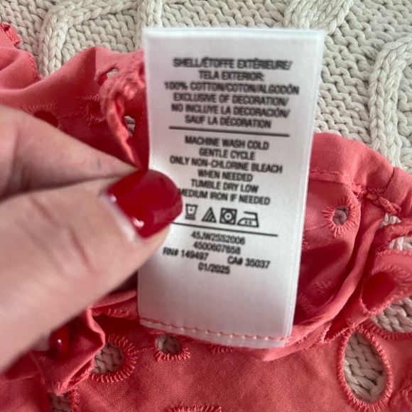 New! Joe’s Broderie Top, Women's Lantana Pink Eyelet Balloon Sleeve Size Medium - Picture 8 of 15